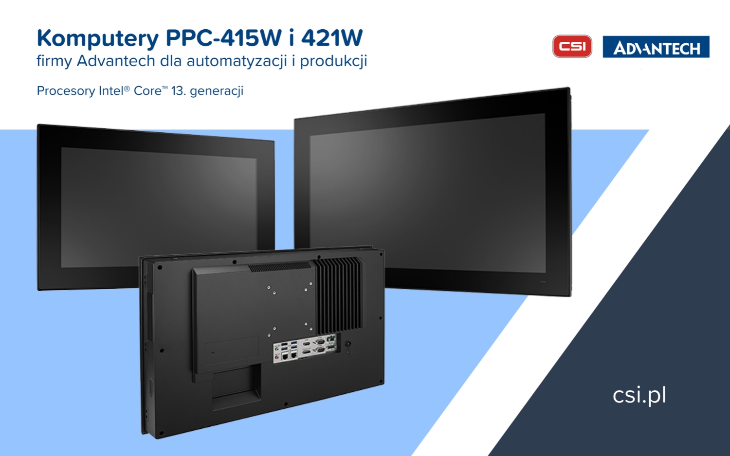 PPC-415W i 421W firmy Advantech – nowe komputery panelowe dla automatyzacji i produkcji