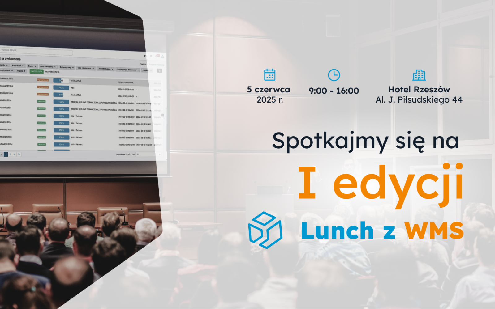 Konferencja „Lunch z WMS: Optymalizacja operacji magazynowych z perspektywy zrównoważonego rozwoju. WMS i dane w praktyce”